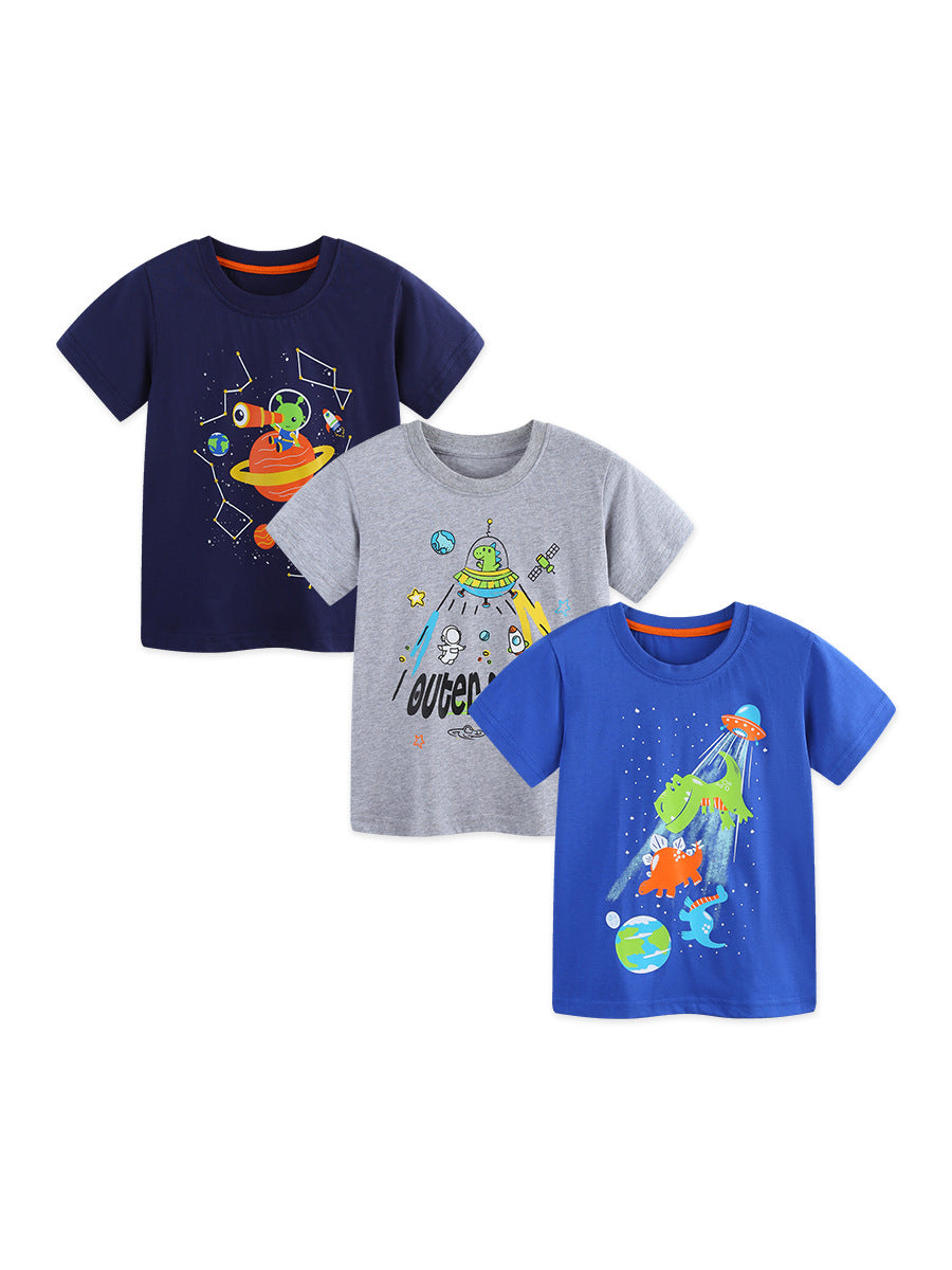 Summer Baby Kids Letter and Cartoon Pattern T-shirt Clothing Set for Boys, MyKids-USA®, Baby & Children's Outfits, MyKids-USA - Size/Age - 90 (12-24M) - Color - Blue -  -  - TR2606061858-A.