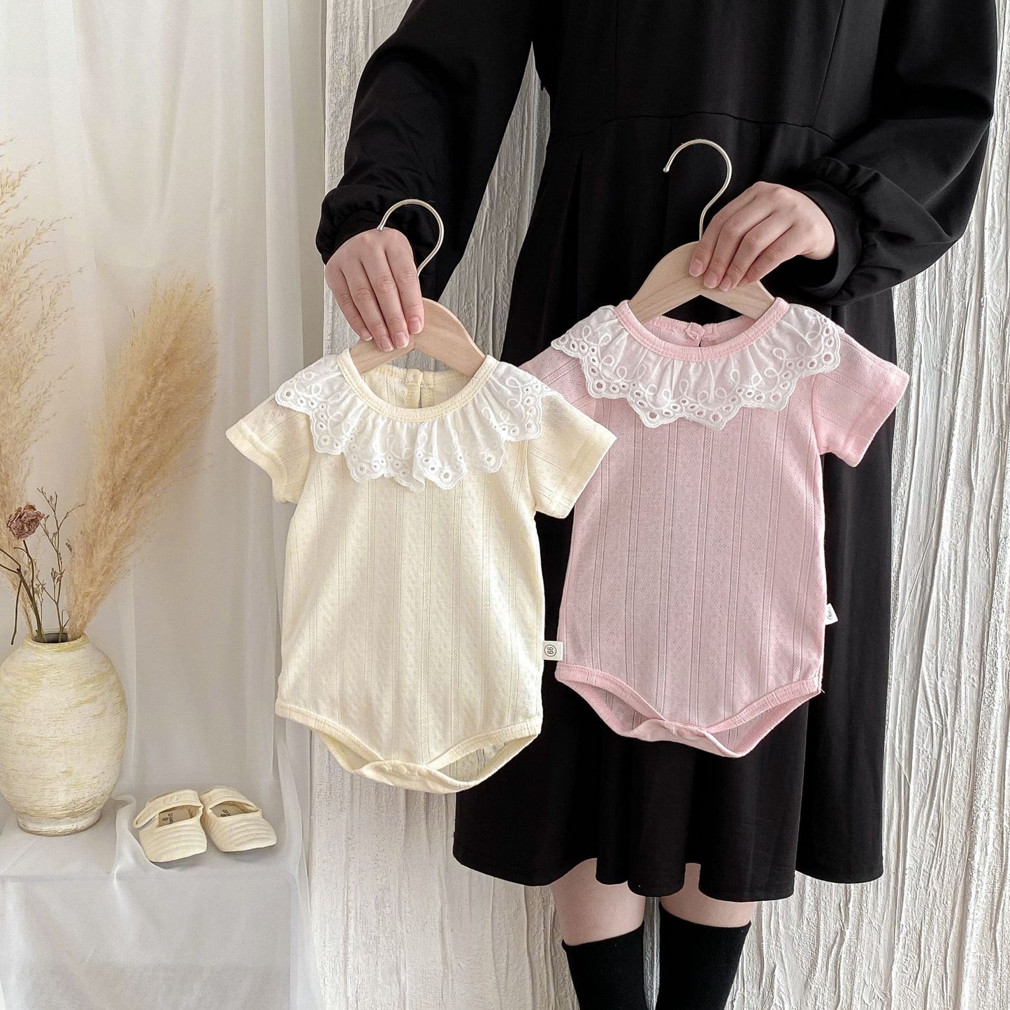 Summer Arrival Baby Girls Short Sleeves Hollow-out Pattern Bodysuit, MyKids-USA®, Bodysuits, MyKids-USA -  -  -  -  -  -  - .