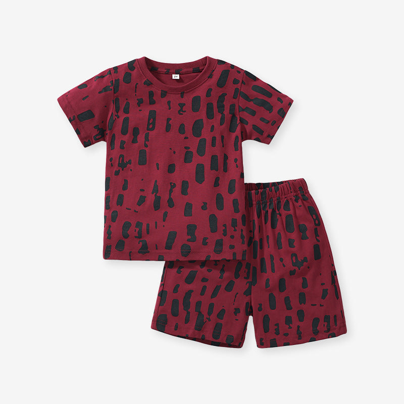 Baby Kids Unisex Spotted Print T-Shirt And Shorts Casual Clothing Set