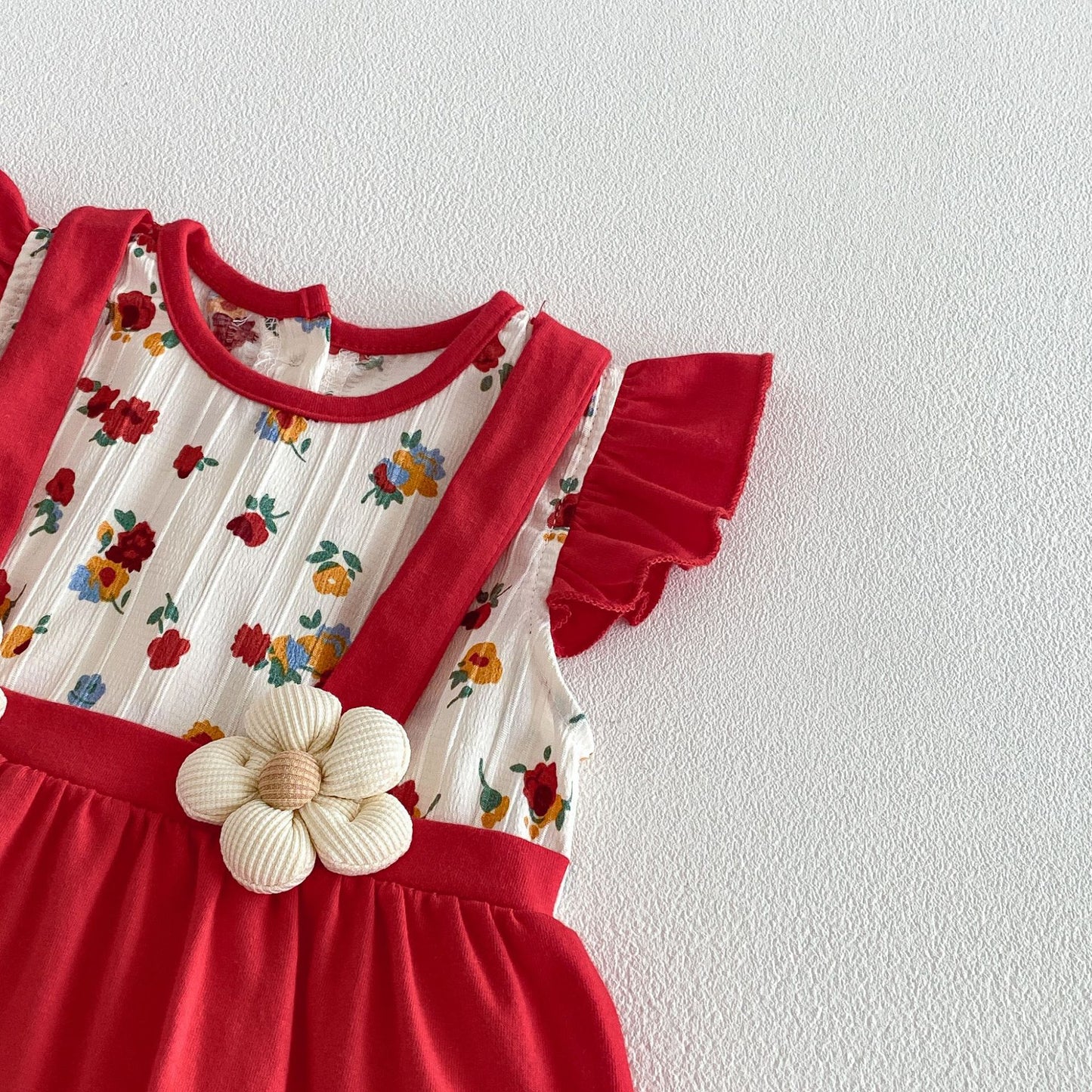 Summer Arrival Baby Girls Fly Sleeves Flowers Pattern Color Patchwork Bodysuit Dress with Hat, MyKids-USA®, Baby & Children's Dresses, MyKids-USA -  -  -  -  -  -  - .