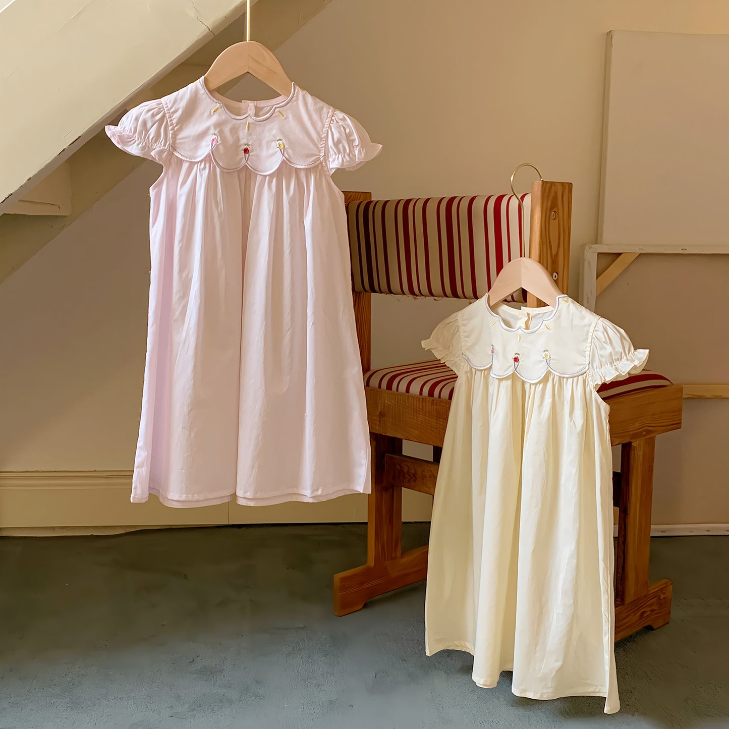 Summer Baby Kids Girls French Short Sleeves Floral Pattern Embroidered Dress, MyKids-USA®, Baby & Toddler Dresses, MyKids-USA -  -  -  -  -  -  - 