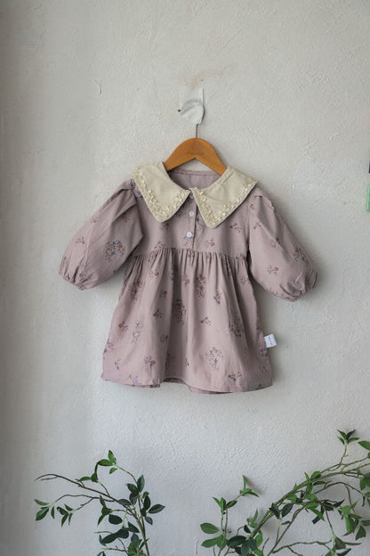 MyKids-USA® Autumn Floral Pattern Baby Kids Girls Princess Long Sleeves Dress