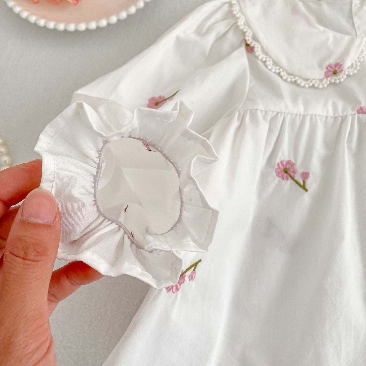 MyKids-USA® Arrival Autumn Baby Kids Girls Long Sleeves Flowers Pattern Embroidered Top