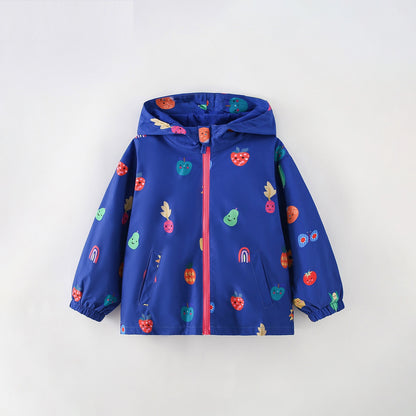 MyKids-USA® Autumn Arrival Girls’ Fruits Cartoon Pattern Coat