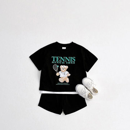 Summer Baby Kids Unisex Casual Letters and Teddy Bear Pattern Short Sleeves Top Shirt and Shorts Clothing Set, MyKids-USA®, Baby & Toddler Outfits, MyKids-USA - Size/Age - 66 (3-6M) - Color - Black -  -  - TR2505232229-A