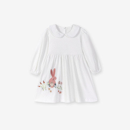 Arrival Autumn Girls Cartoon Embroidered and Dots Pattern Long Sleeves Dress, MyKids-USA®, Baby & Toddler Dresses, MyKids-USA - Size/Age - 90 (12-24M) - Color - Beige -  -  - TR2508142318-A