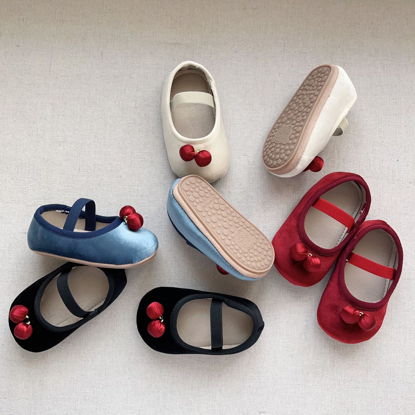 Autumn Baby Girl Vintage Design Double-Cherry Attached Toddler Soft-Sole Anti-slip Walking Shoes, MyKids-USA®, Baby & Toddler Shoes, MyKids-USA -  -  -  -  -  -  - 