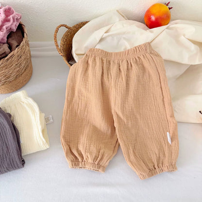 Summer Arrival Kids Unisex Cotton Casual Style Solid Color Pants, MyKids-USA®, Baby & Toddler Bottoms, MyKids-USA - Size/Age - 73 (6-9M) - Color - Khaki -  -  - TR2505242123-D