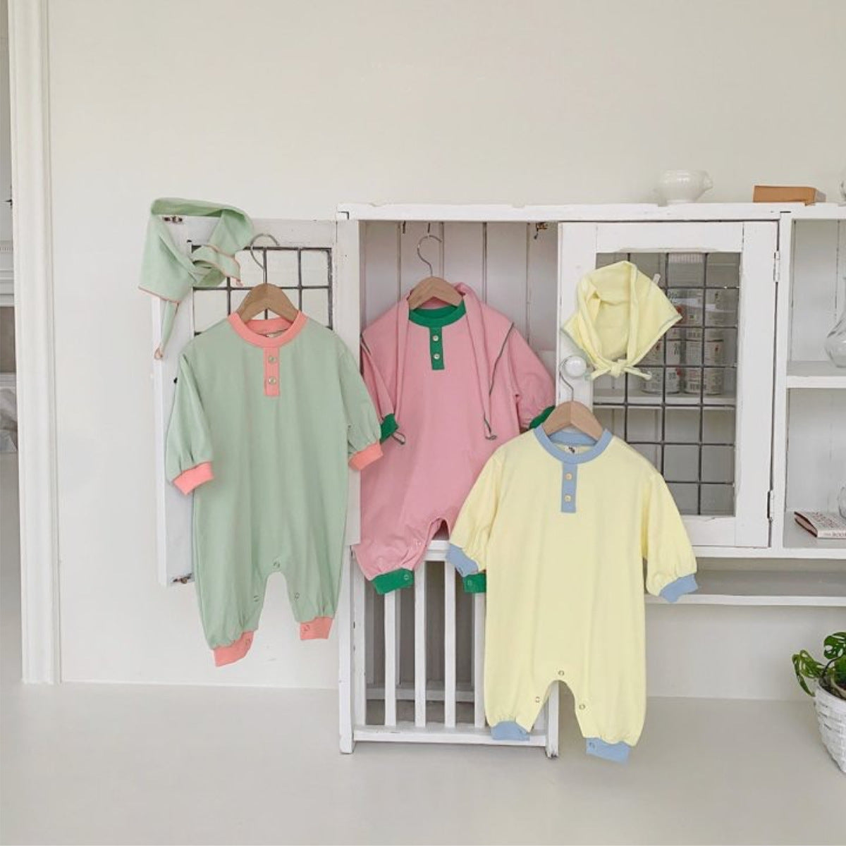 MyKids-USA® Autumn Arrival Baby Kids Long Sleeves Color Patchwork Rompers