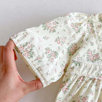 Spring and Autumn Arrival Baby Girls Long Sleeves Cute Floral Bodysuit