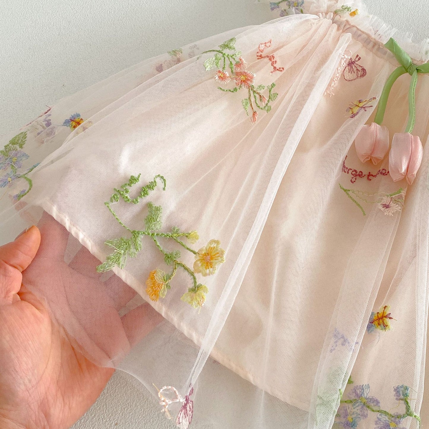 Summer Arrival Baby Girls Fly Sleeves Flowers Pattern Tulle Dress with Hat, MyKids-USA®, Baby & Children's Dresses, MyKids-USA -  -  -  -  -  -  - .