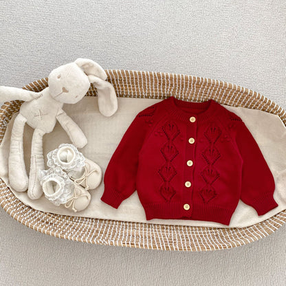 Arrival Autumn Baby Girls Geometric Hollow-out Pattern Long Sleeves Cardigan and Strap Onesies – Knitted Clothing Set, MyKids-USA®, Baby & Toddler Outfits, MyKids-USA - Size/Age - 66 (3-6M) - Color - Pink -  -  - TR2408100946-C