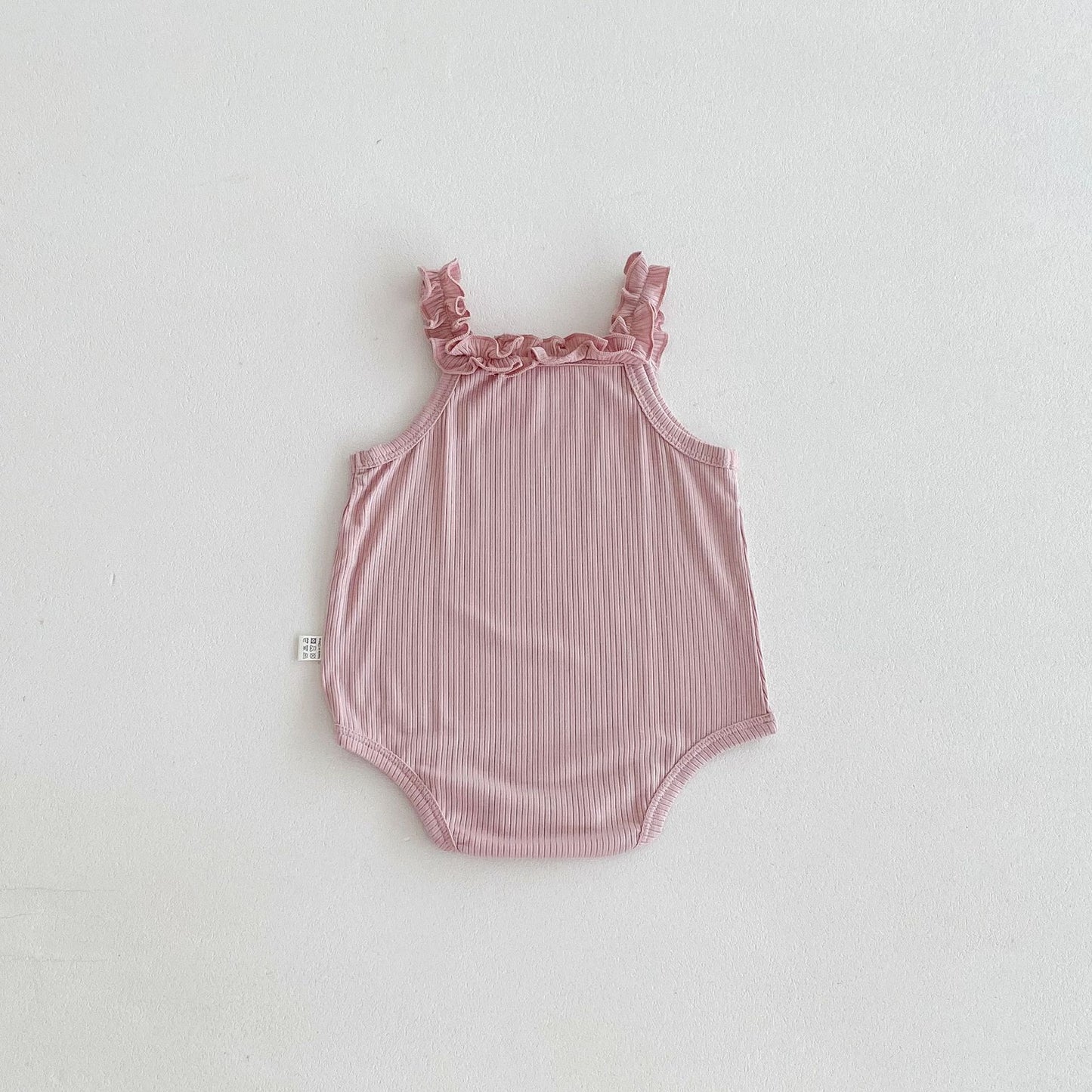 Summer Arrival Baby Girls Sleeveless Solid Color Bodysuit