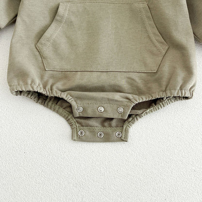 MyKids-USA® Autumn Solid Color Baby Kids Unisex Hooded Bodysuit