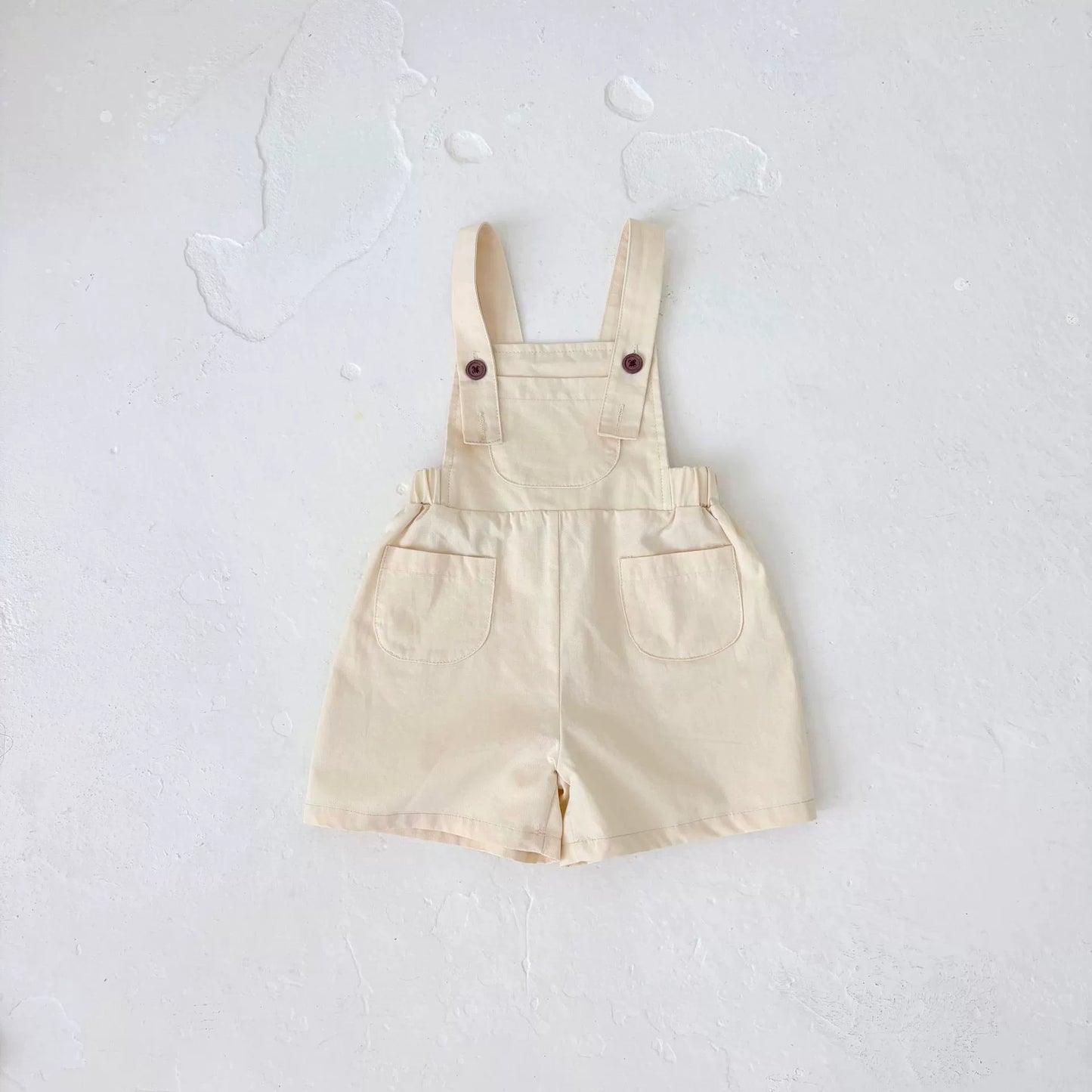 Summer Arrival Baby Girls Sleeveless Simple Plain Overalls Rompers, MyKids-USA®, Baby One-Pieces, MyKids-USA - Size/Age - 73 (6-9M) - Color - Beige -  -  - TR2505172115-A