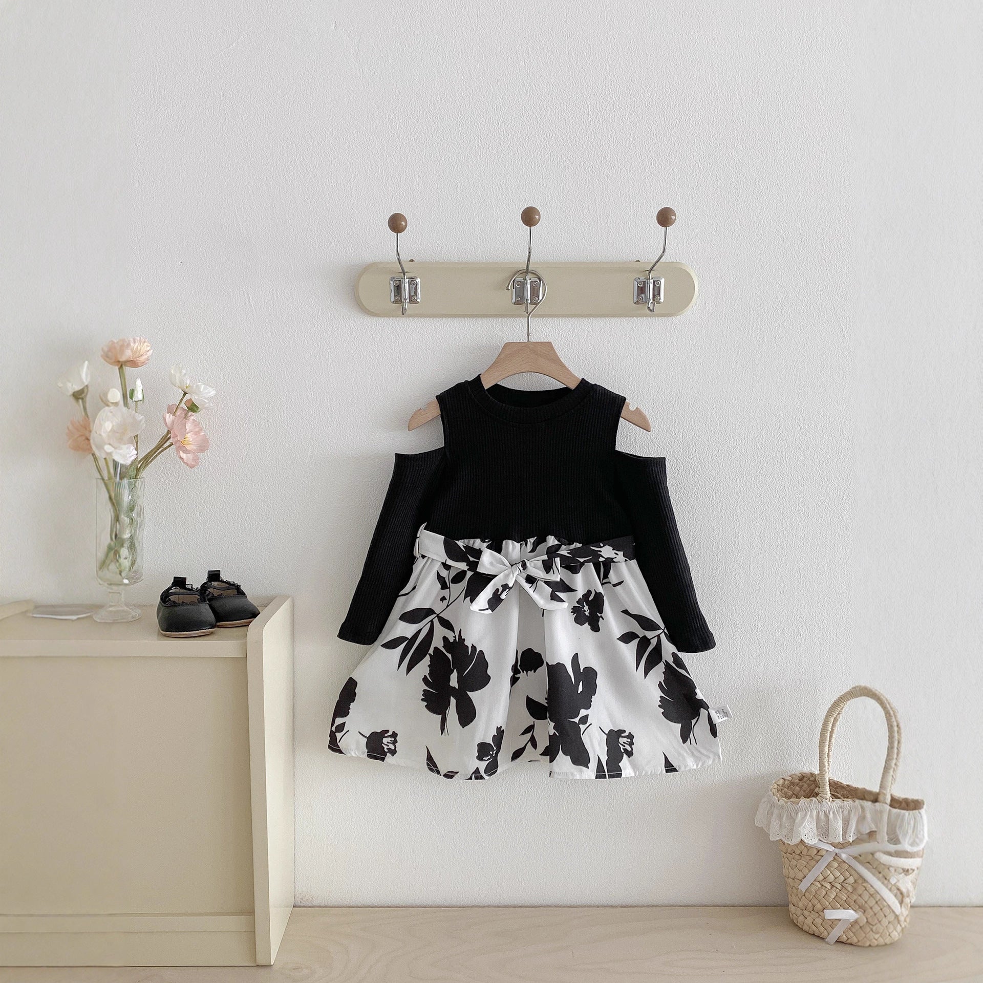 Autumn Arrival Baby Kids Girls Long Sleeves Color Patchwork Dress, MyKids-USA®, Baby & Toddler Dresses, MyKids-USA - Size/Age - 90 (12-24M) - Color - Black -  -  - TR2511042350-A