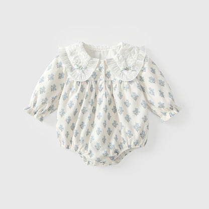 Arrival Autumn Baby Girls Floral Long Sleeves Onesies with Collar, MyKids-USA®, Baby One-Pieces, MyKids-USA -  -  -  -  -  -  - 