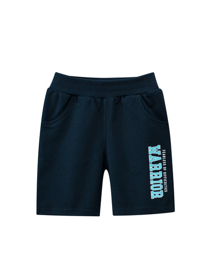 Boys Letters Print Soft Casual Style Shorts