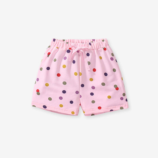 Summer Arrival Baby Kids Girls Cotton Casual Style Colorful Polka Dots Pattern Shorts