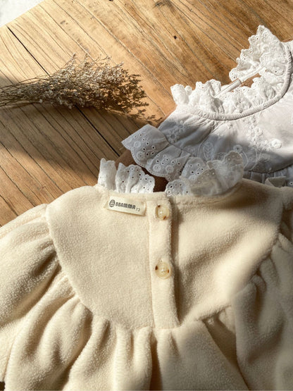 MyKids-USA® Autumn Arrival Flowers Embroidered Lace Trim Color Patchwork Baby Kids Girls Princess Long Sleeves Bodysuit