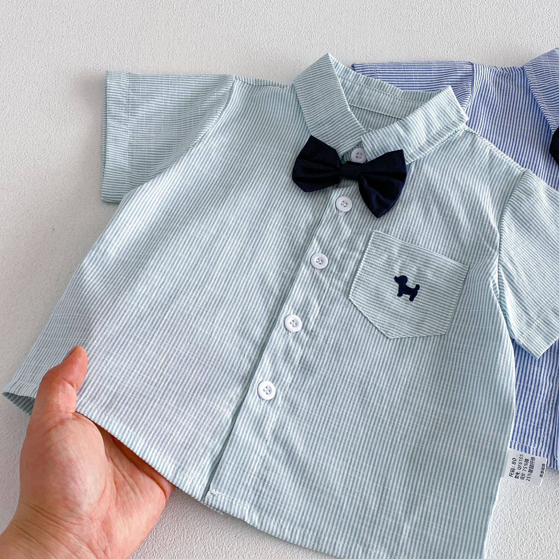 Summer Baby Kids Boys Short Sleeves Striped Shirt and Plain Shorts Clothing Set, MyKids-USA®, Baby & Children's Outfits, MyKids-USA -  -  -  -  -  -  - .