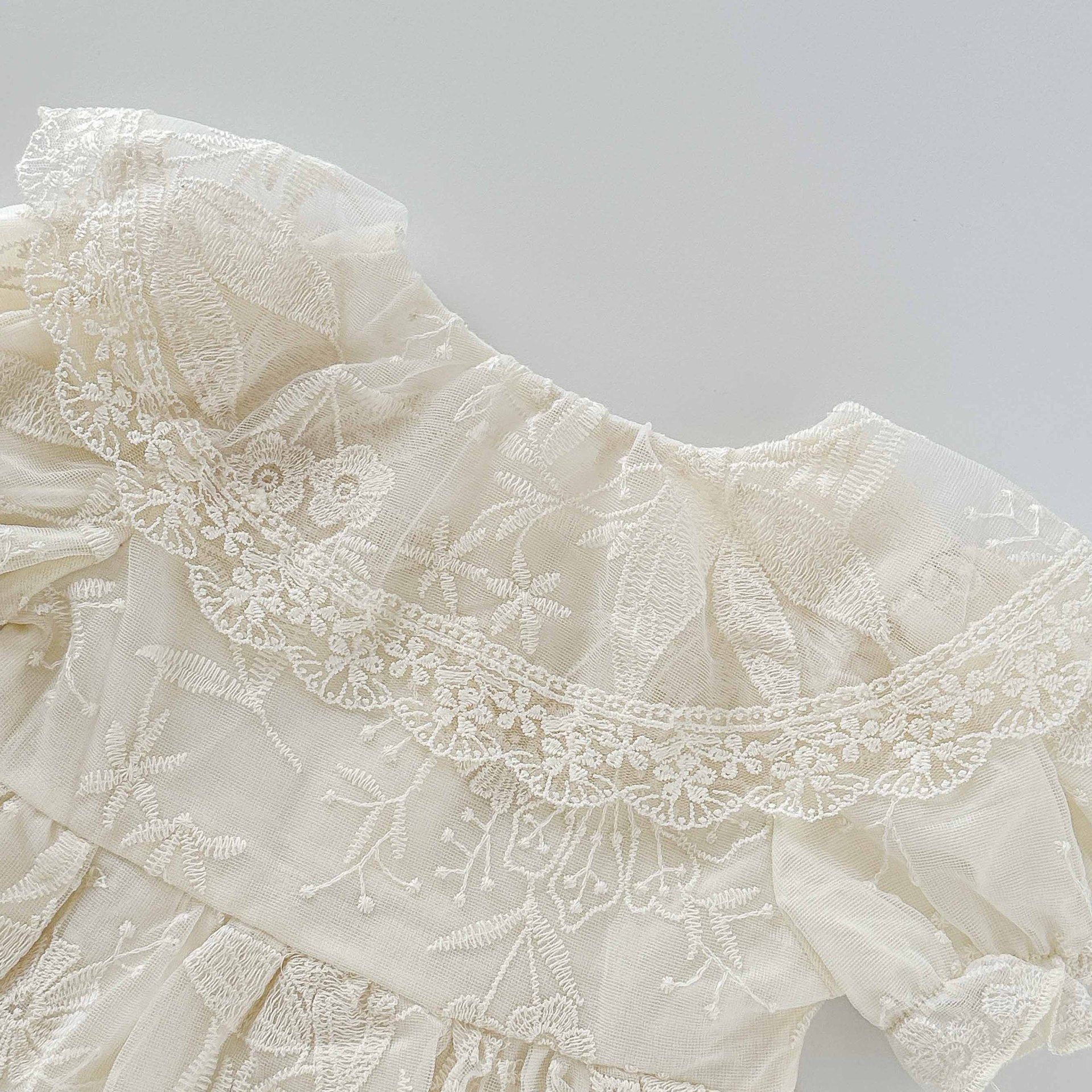 Summer Arrival Baby Girls Cute Solid Color Floral Embroidery Short Sleeves Dress Design Patchwork Onesies, MyKids-USA®, Baby & Toddler Dresses, MyKids-USA -  -  -  -  -  -  - 