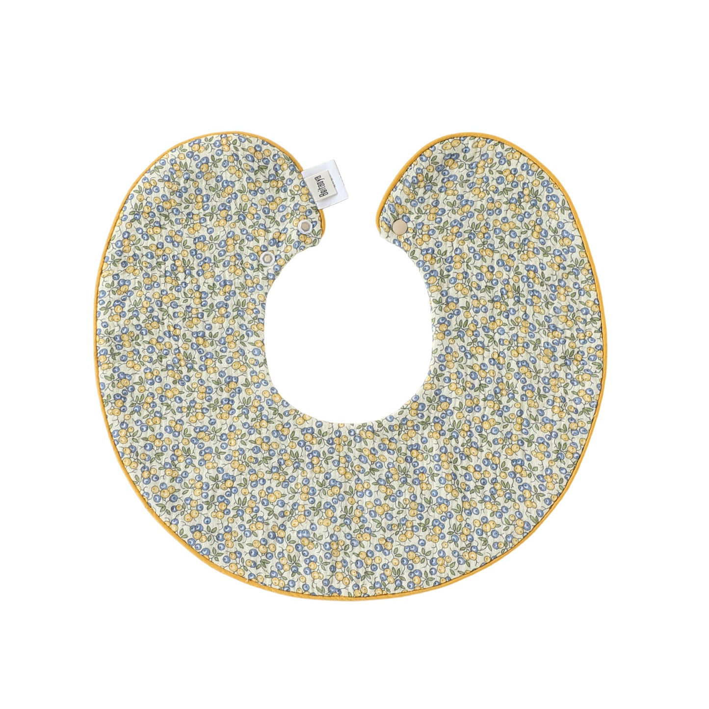 Adorable Fruits Cartoon Pattern Snap-on Round Shaped Bib, MyKids-USA®, Bibs, MyKids-USA - Size/Age - S (0-1Y) - Color - Light Yellow -  -  - TR2605202207-D.