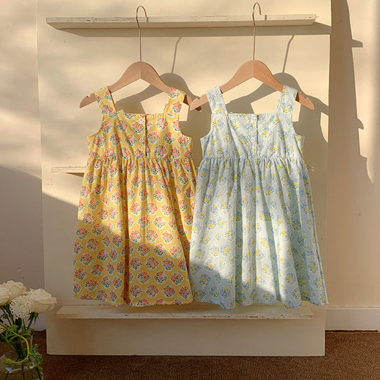 Summer Arrival Flowers Pattern Sleeveless Strap Dress for Stylish Girls, MyKids-USA®, Baby & Toddler Dresses, MyKids-USA -  -  -  -  -  -  - 