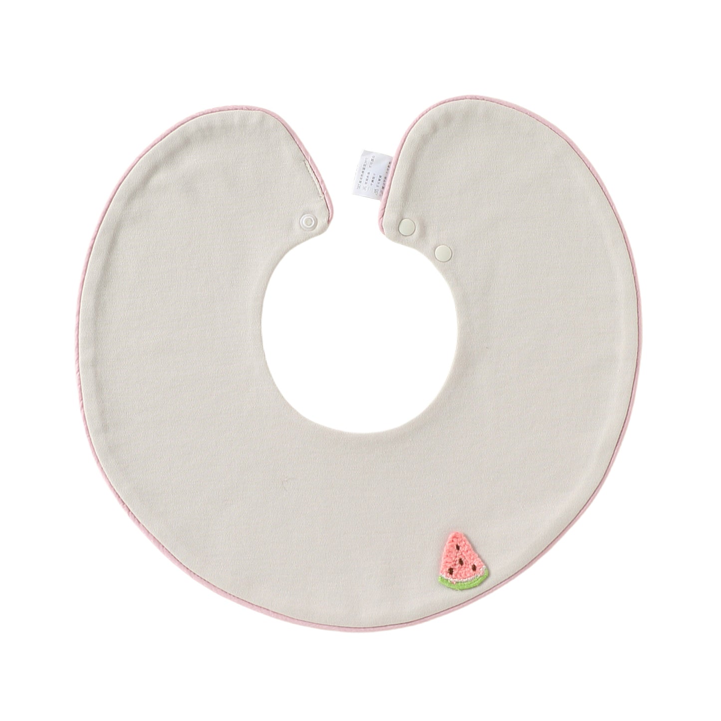 Adorable Fruits Cartoon Pattern Snap-on Round Shaped Bib, MyKids-USA®, Bibs, MyKids-USA - Size/Age - S (0-3Y) - Color - Beige -  -  - TR2605011546-A.