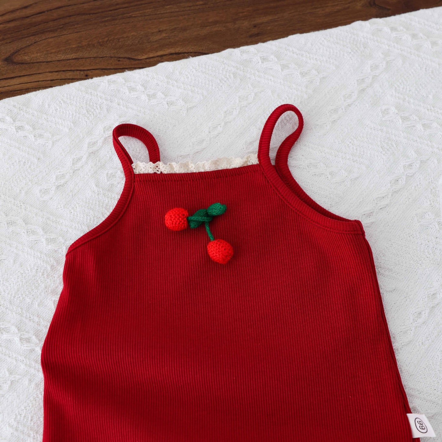 Summer Arrival Baby Girls Cute Red Sleeveless Cherry Decorated Onesies, MyKids-USA®, Baby One-Pieces, MyKids-USA -  -  -  -  -  -  - 