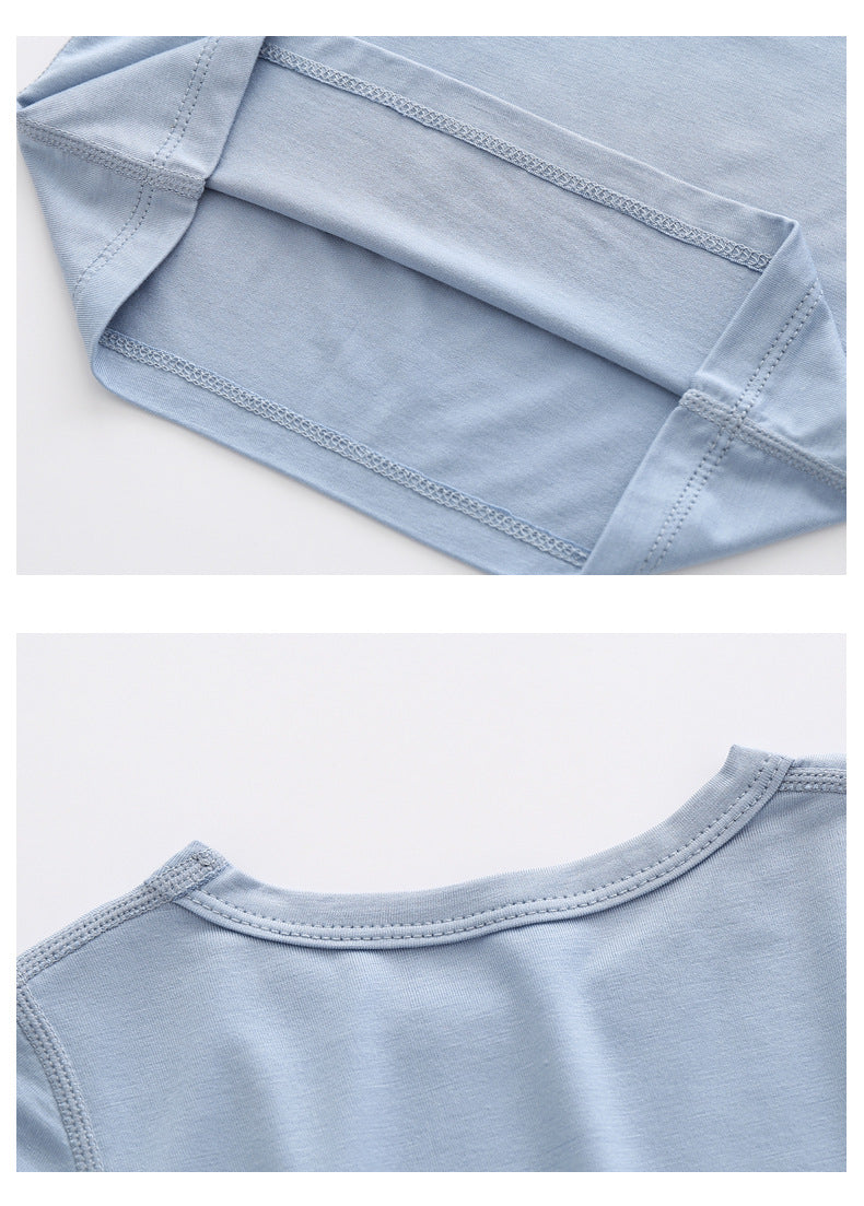 Design Autumn Baby Kids Unisex Long Sleeves Solid Color Top with Pants Set