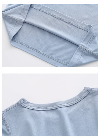 Design Autumn Baby Kids Unisex Long Sleeves Solid Color Top with Pants Set