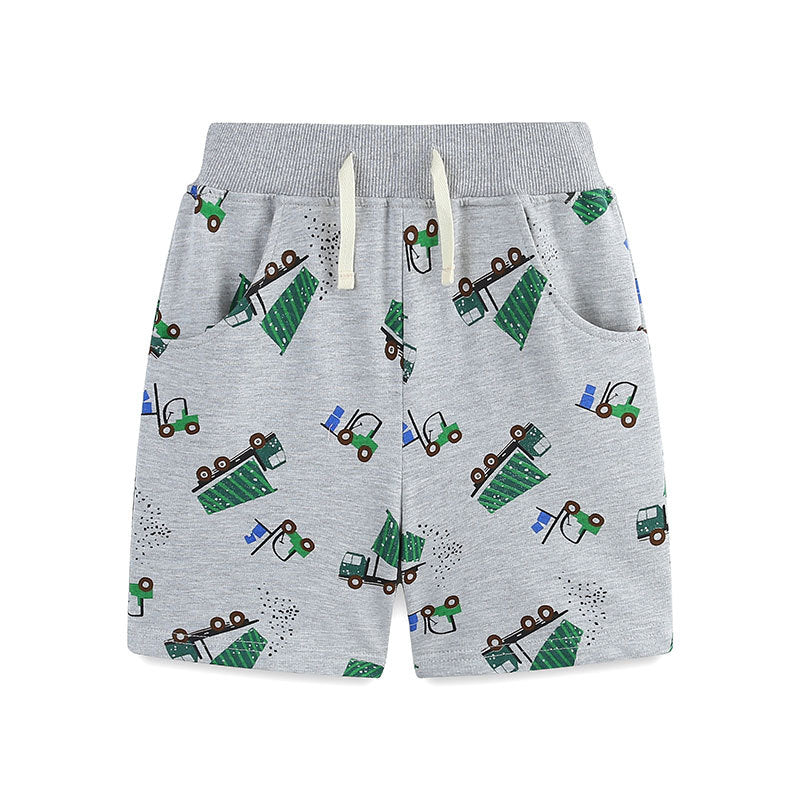 Summer Arrival Baby Kids Boys Cotton Casual Style Cartoon Trucks Printed Pattern Shorts, MyKids-USA®, Shorts, MyKids-USA - Size/Age - 90 (12-24M) - Color - Green -  -  - TR2506171736-A