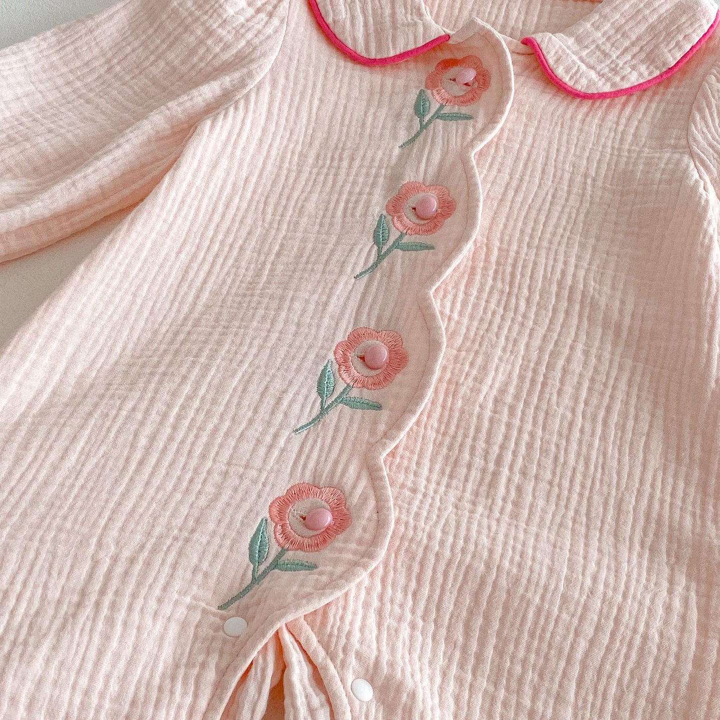 Spring Arrival Baby Girls Long Sleeves Rose Flowers Embroidered Pattern Rompers, MyKids-USA®, Baby One-Pieces, MyKids-USA -  -  -  -  -  -  - 