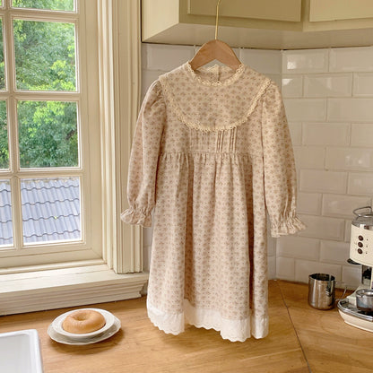 Autumn Arrival Baby Kids Girls Cute Floral Pattern Long Sleeves Dress, MyKids-USA®, Baby & Toddler Dresses, MyKids-USA - Size/Age - 90 (12-24M) - Color - Apricot -  -  - TR2508312344-A