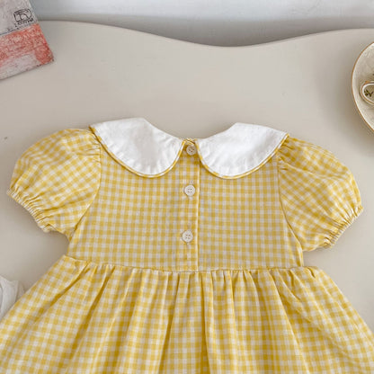 Summer Arrival Baby Girls Short Sleeves Animals Pattern Plaid Bodysuit Dress, MyKids-USA®, Baby & Children's Dresses, MyKids-USA -  -  -  -  -  -  - .