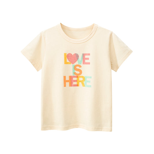 Letters Print Girls’ T-Shirt In European And American Style For Summer