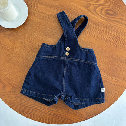 Summer Arrival Baby Kids Unisex Sleeveless Solid Color Denim Strap Overalls and White T-Shirt Clothing Set, MyKids-USA®, Baby & Toddler Outfits, MyKids-USA -  -  -  -  -  -  - 
