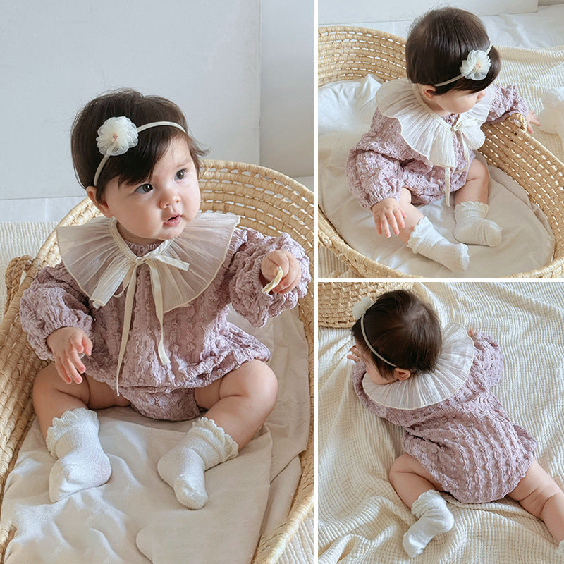 Autumn Arrival Baby Girls Long Sleeves Purple Onesies, MyKids-USA®, Baby One-Pieces, MyKids-USA -  -  -  -  -  -  - 