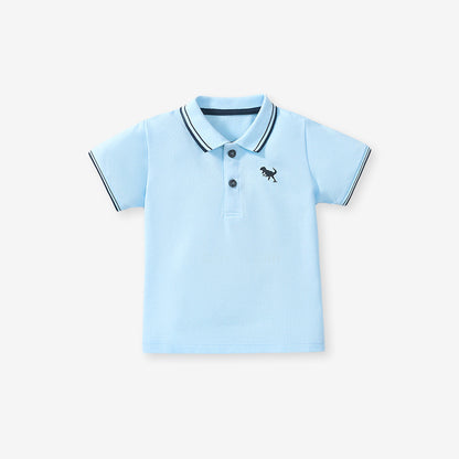 New Arrival Kids Boys Dinosaur Logo Short Sleeves Polo Shirt