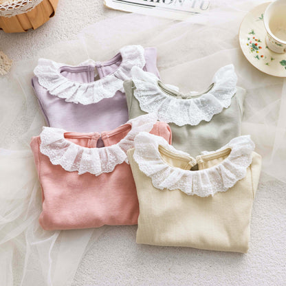 Autumn Arrival Baby Girls Flowers Pattern Collar Color Patchwork Long Sleeves Top, MyKids-USA®, Baby & Toddler Tops, MyKids-USA -  -  -  -  -  -  - 