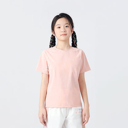 Boys And Girls Solid Color Elastic Quick Dry Sportswear T-Shirt In European And American Style, MyKids-USA®, Baby & Toddler Tops, MyKids-USA - Size/Age - 120 (5-7Y) - Color - Pink -  -  - TR2404071631-E