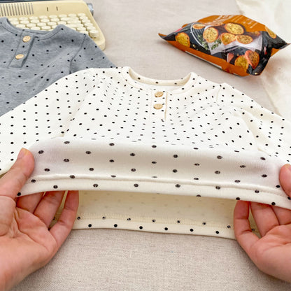 MyKids-USA® Hot Selling Autumn Baby Kids Boys Long Sleeves Dots Pattern Top, Denim Vest and Jeans Set