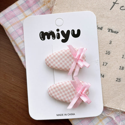 Collection of 2 Cute Pink Pattern Hair Clips, MyKids-USA®, Hair Pins, Claws & Clips, MyKids-USA - Size/Age - Average Size (0-12Y） - Color - Purple -  -  - TR2604272202-D.