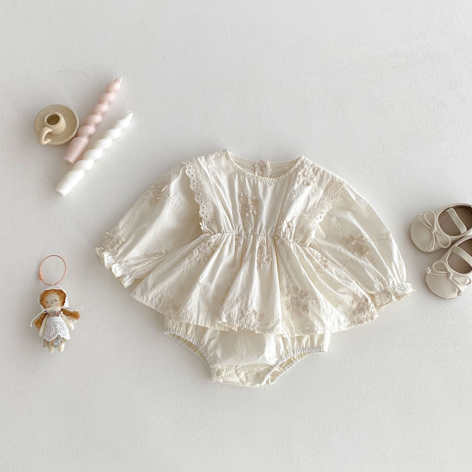 Autumn Arrival Baby Girls Long Sleeves Flowers Pattern Embroidered Onesies, MyKids-USA®, Baby One-Pieces, MyKids-USA -  -  -  -  -  -  - 