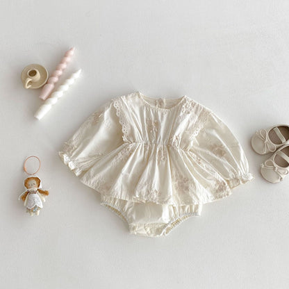 Autumn Arrival Baby Girls Long Sleeves Flowers Pattern Embroidered Onesies, MyKids-USA®, Baby One-Pieces, MyKids-USA -  -  -  -  -  -  - 