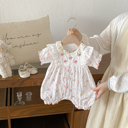 Spring and Summer Arrival Baby Girls Long Sleeves or Short Sleeves Flowers Pattern Rompers