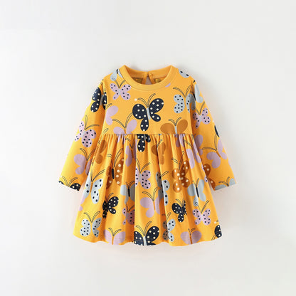 MyKids-USA® Autumn Arrival Baby Kids Girls Butterfly Pattern Long Sleeves Dress