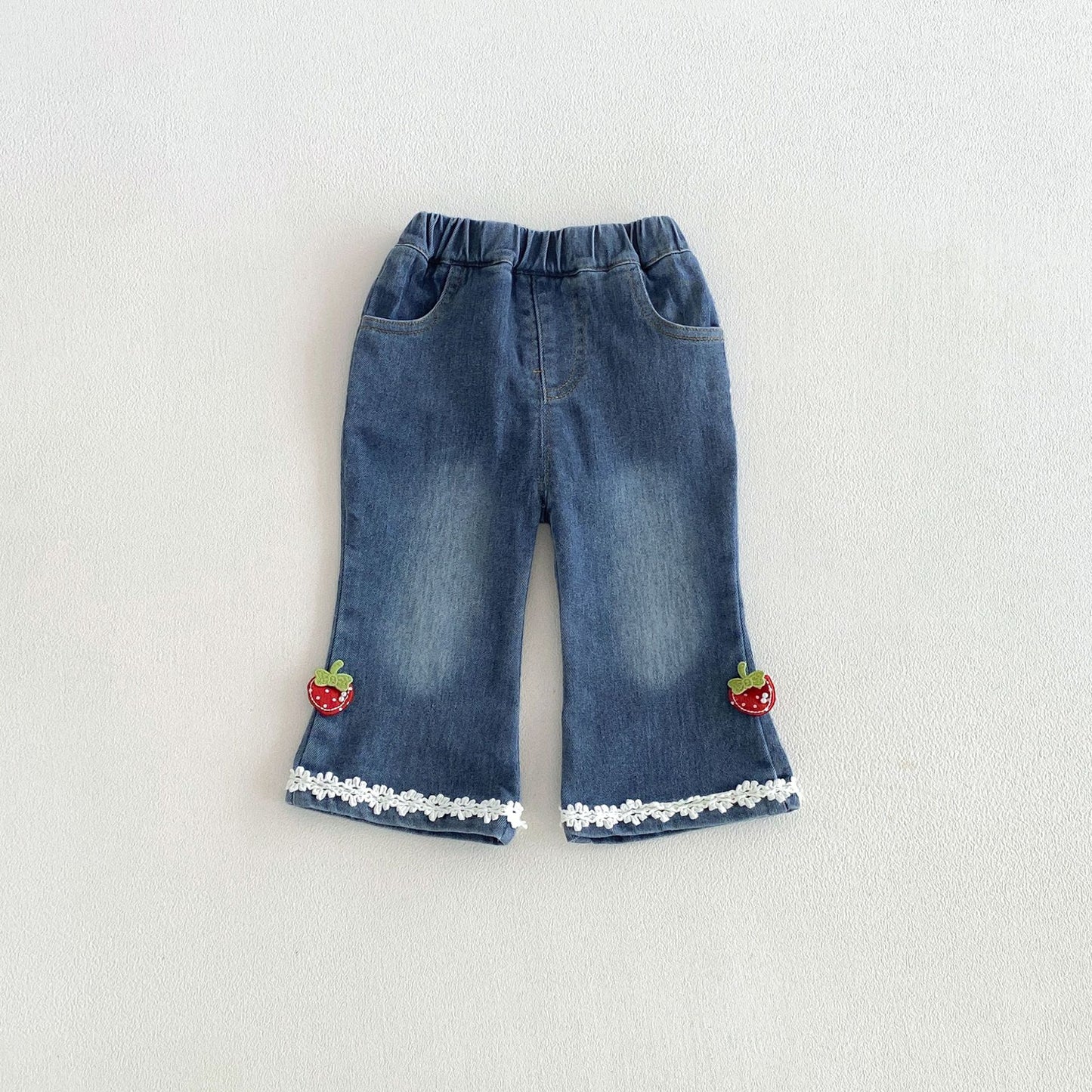 MyKids-USA® Arrival Autumn Girls Lace Embroidered Jeans