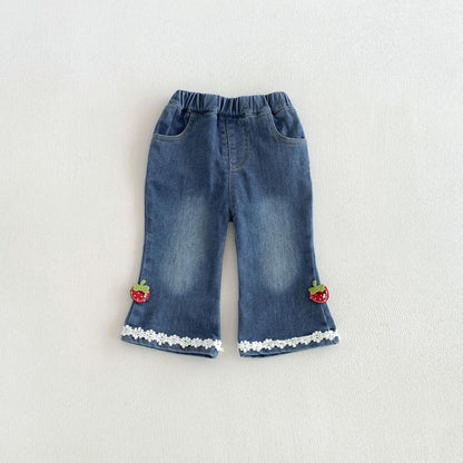 MyKids-USA® Arrival Autumn Girls Lace Embroidered Jeans